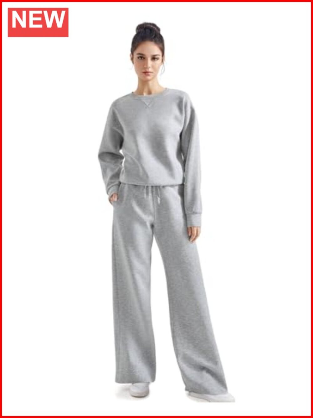 Women's 2 Piece Lounge Set Oversized Sweatshirt Wide Leg Pants Modal High Waist